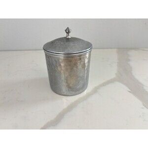 Vintage Aluminum Lidded Canister by Paradigm Exclusives Made in India Silver Jar